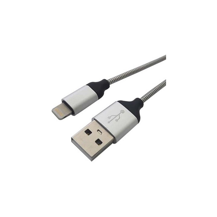 Cable USB BROBOTIX Lightning, Acero, Carga Rápida 161219
