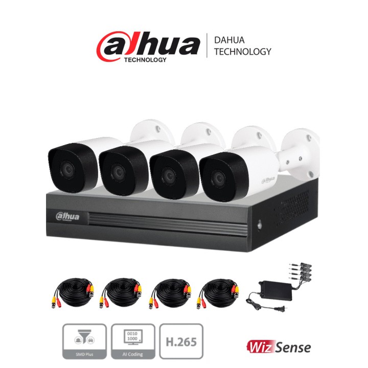 Kit de videovigilancia Dahua Technology DH-KIT/XVR1B04H-I/4-B2A51N-0280B-S2