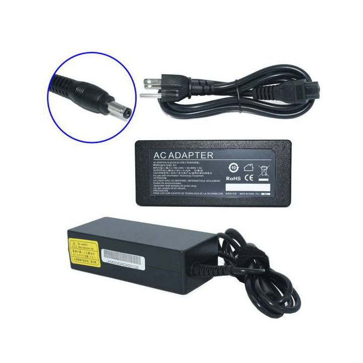 Cargador para Laptop GENERICO Adaptador de Corriente 65W 19V-3.42A