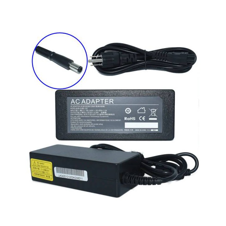 Cargador para Laptop GENERICO Adaptador de Corriente 65W 19.5V-3.34A