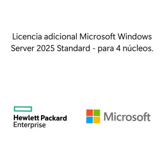 Sistema Operativo  Hewlett Packard Enterprise Licencia adicional Microsoft Windows Server 2025 Standard 4 núcleos